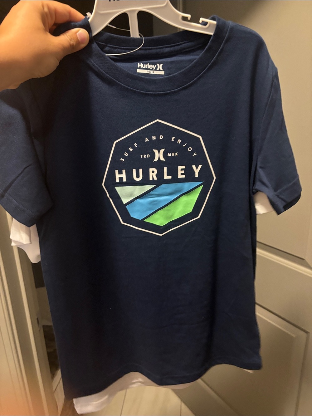 Hurley Navy Short Sleeve Tee with Blue and Green Graphic